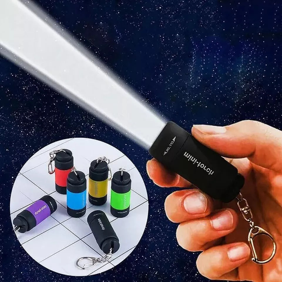 CLEARANCE- Mini USB Rechargeable LED Torch Lamp Flashlight Keychain Keyring Waterproof