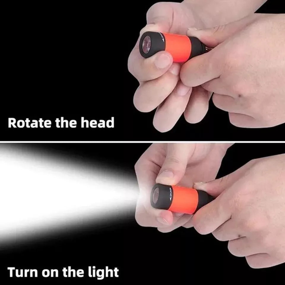 CLEARANCE- Mini USB Rechargeable LED Torch Lamp Flashlight Keychain Keyring Waterproof