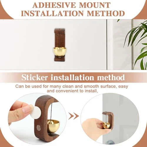 Wood Shopkeepers Bell Magnetic Attached Doorbell Chime for Business Office