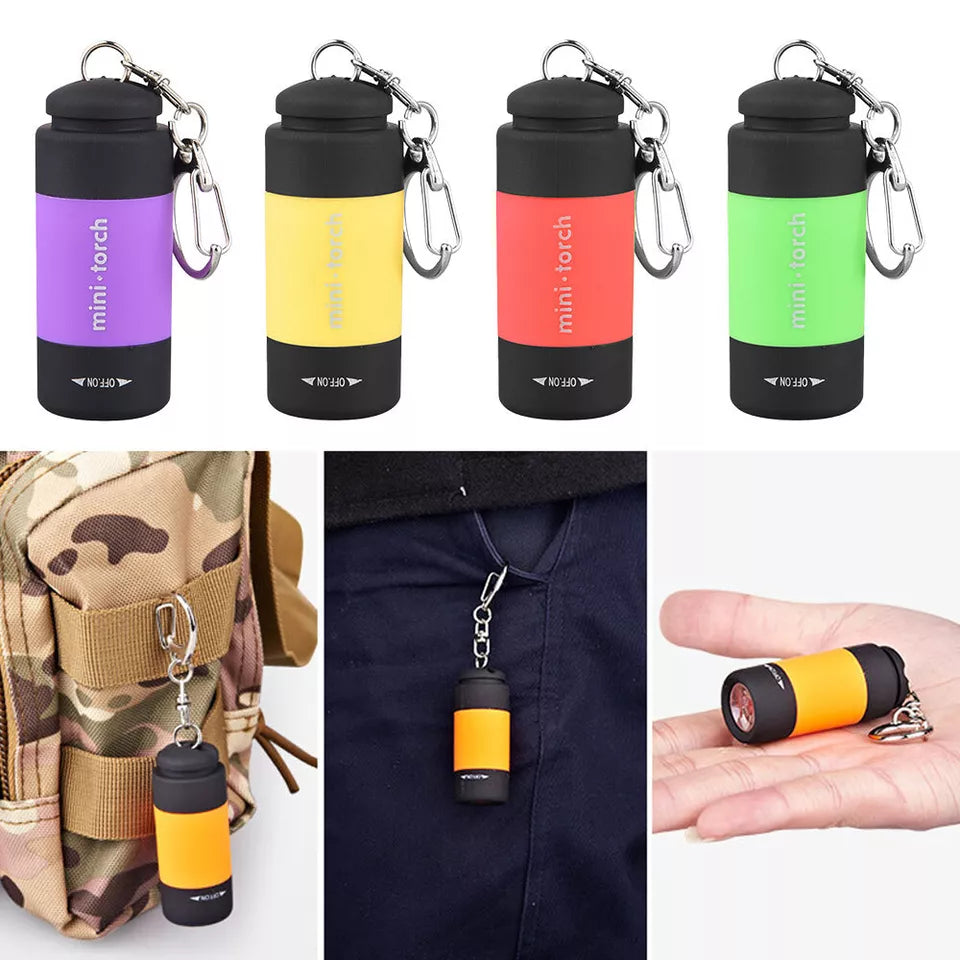 CLEARANCE- Mini USB Rechargeable LED Torch Lamp Flashlight Keychain Keyring Waterproof