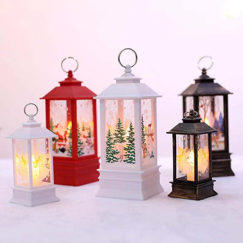 Christmas Candle Decorations LED Lantern Hanging Candlestick Party Vintage Decor