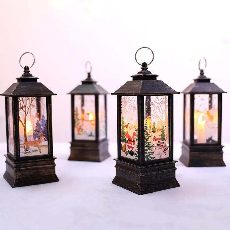 Christmas Candle Decorations LED Lantern Hanging Candlestick Party Vintage Decor