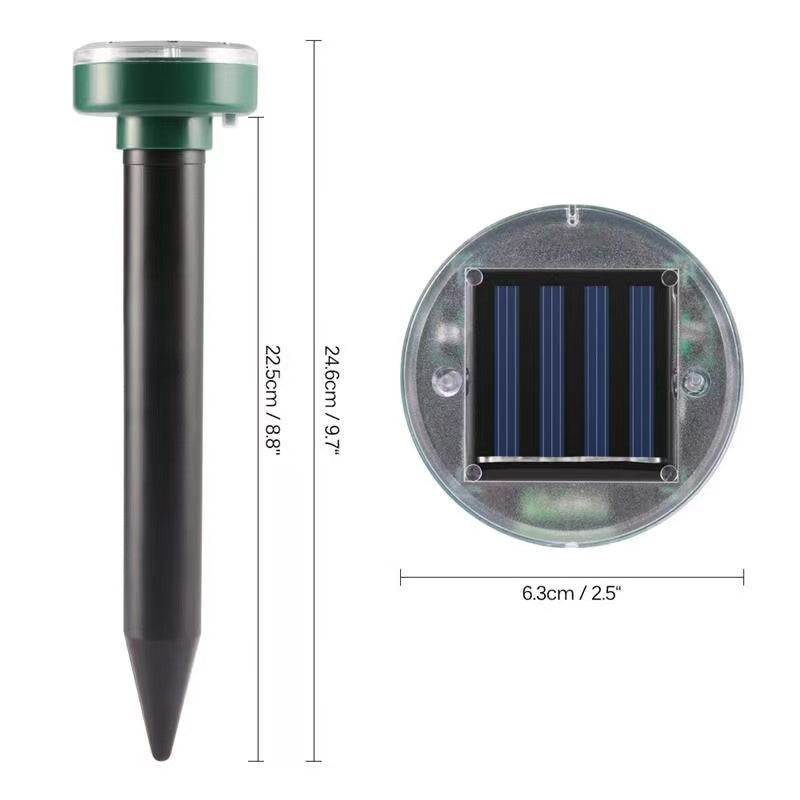 2PCS Solar Powered Garden Ultrasonic Rat Repeller Deterrent Pest Control
