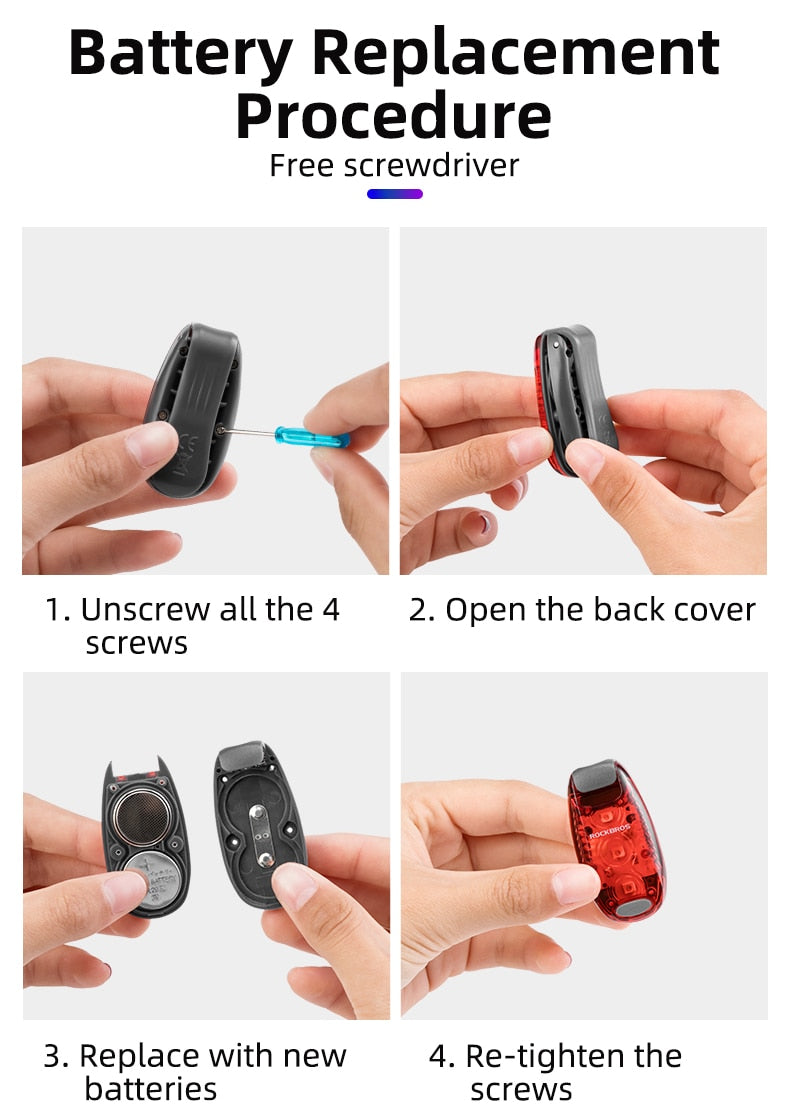 CLEARANCE- Bike Taillight Warning Rear Light Night Cycling Clip Light