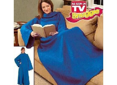 Free Shipping - One Size Fits All Adults Fleece Snuggie Blanket With Sleeves
