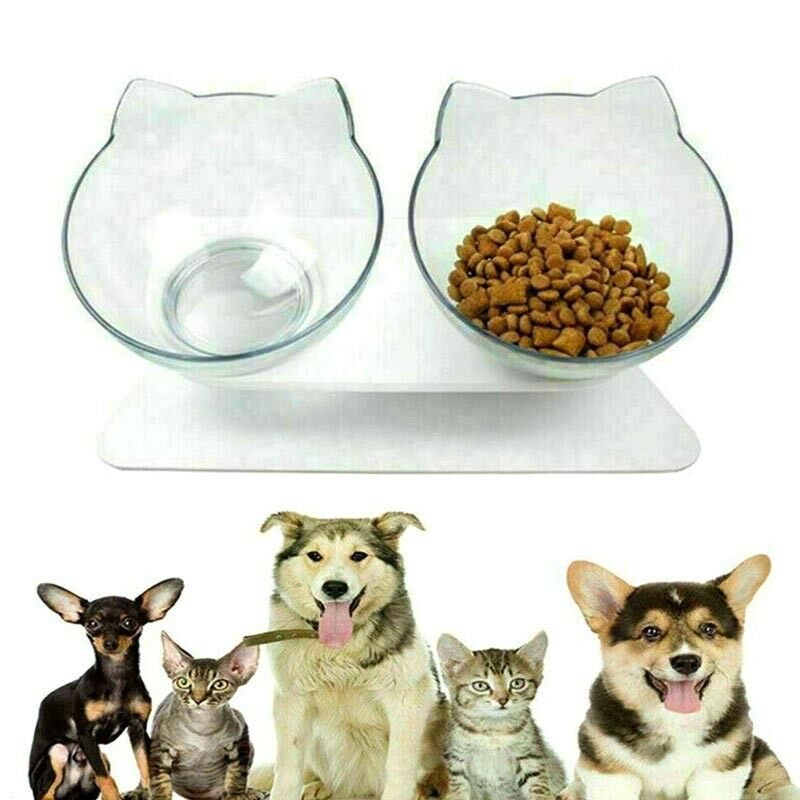 CLEARANCE- Double Elevated Stand Bowls Pet Bowl Feeder