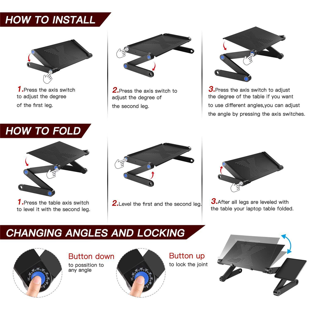 Foldable Laptop Stand with Mouse Pad Tray