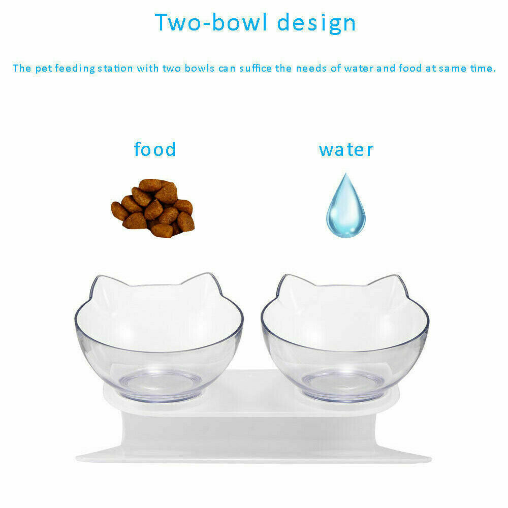 CLEARANCE- Double Elevated Stand Bowls Pet Bowl Feeder