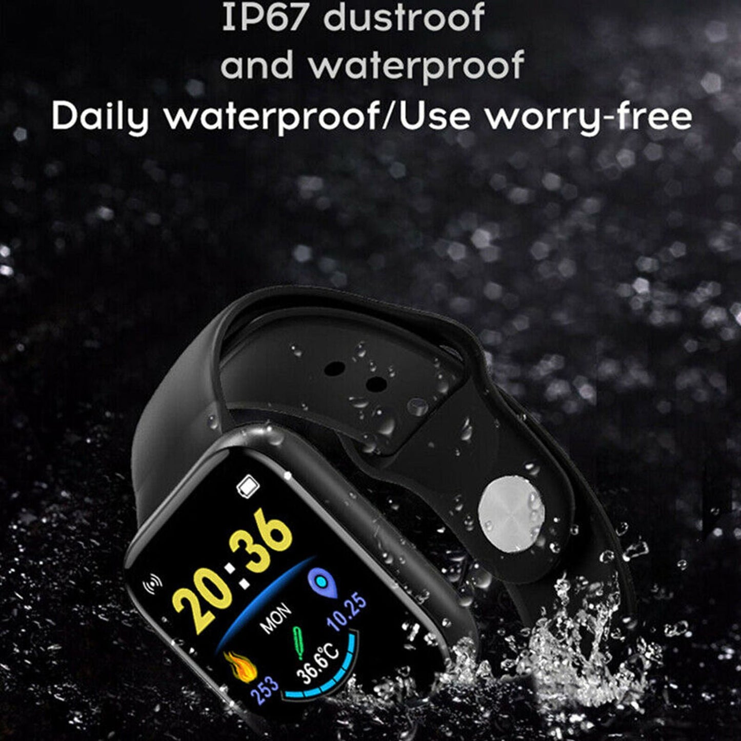 1.3" Smart Watch Sport Body Temperature Heart Rate Blood Oxygen Pressure Monitor