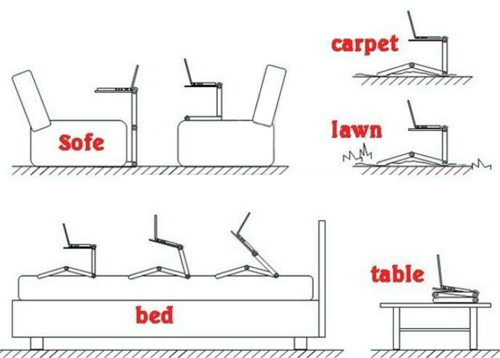 Foldable Laptop Stand with Mouse Pad Tray