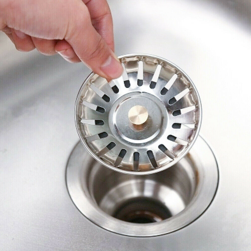 Free shipping-2PCS 8CM Stainless Steel Kitchen Sink Strainer Waste Plug Filter Drain Stopper
