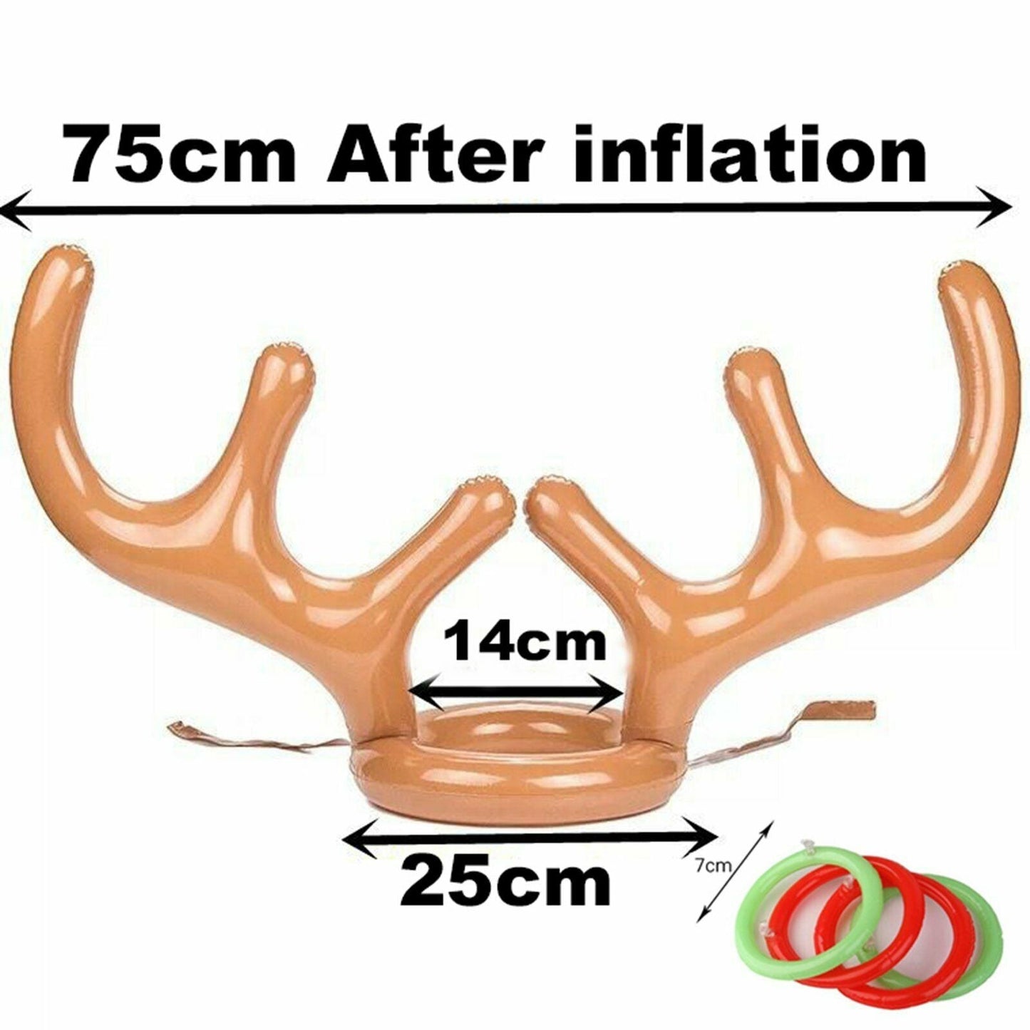 Reindeer Hat Christmas Party Game Ring Moose Inflatable Toss Holiday Toys