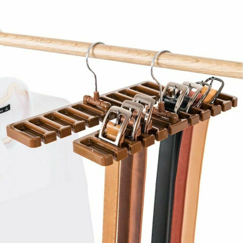 10 Holes Men Rack Organizer Belt Scarf Tie Holder Plastic Necktie Hanger