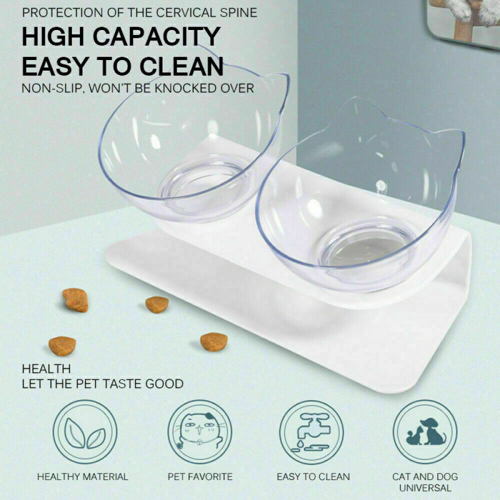 CLEARANCE- Double Elevated Stand Bowls Pet Bowl Feeder