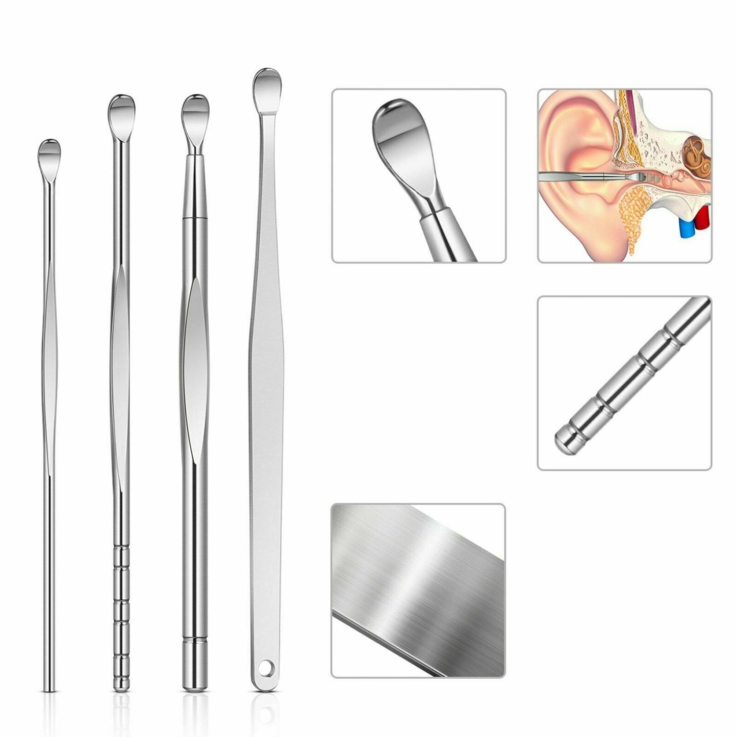 6pcs Stainless Steel Ear Pick Wax Cleaner