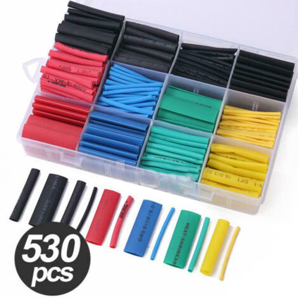 530Pc Car Electrical Assorted Heat Shrink Kit Cable Wire Wrap Tubing Tube Sleeve