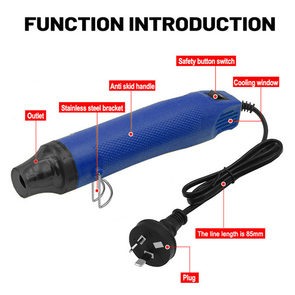 300W Heat Gun Electric Hot Air Gun Kit Hot Wind Blower Tools DIY Portable