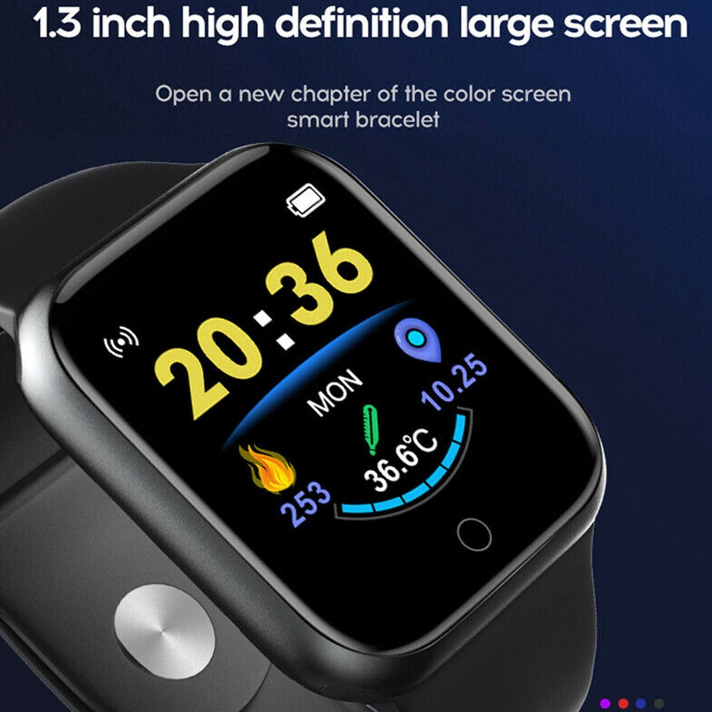 1.3" Smart Watch Sport Body Temperature Heart Rate Blood Oxygen Pressure Monitor