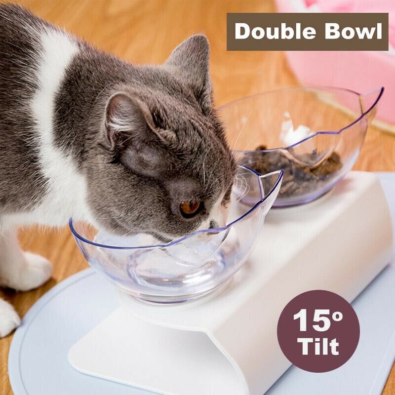 CLEARANCE- Double Elevated Stand Bowls Pet Bowl Feeder