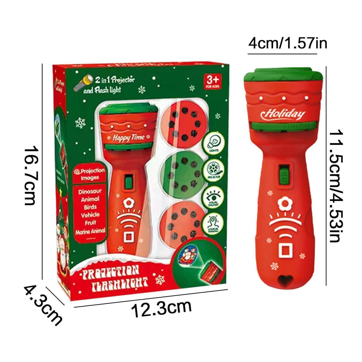 24 Pattern Christmas Slide Projector Torch Projection Flashlight Fun
