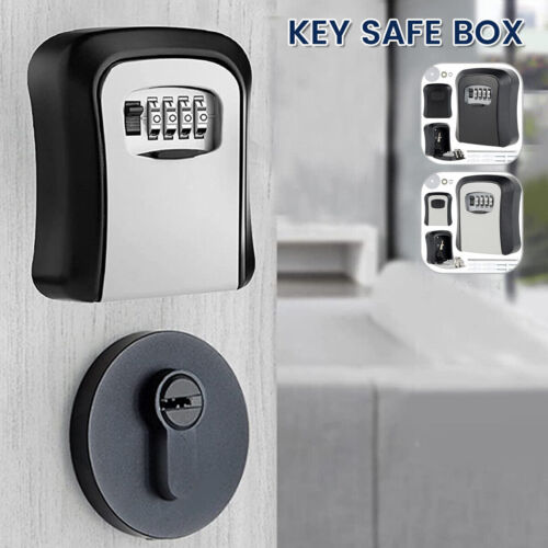 4 Digit Combination Lock Wall Mounted Key Safe Storage Box Security Ho ...