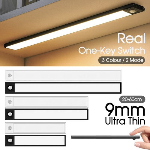 Magnetic Led Motion Sensor Light Under Closet Dimmable Rechargeable Cabinet Lamp