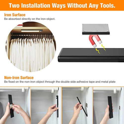 Magnetic Led Motion Sensor Light Under Closet Dimmable Rechargeable Cabinet Lamp