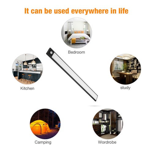 Magnetic Led Motion Sensor Light Under Closet Dimmable Rechargeable Cabinet Lamp