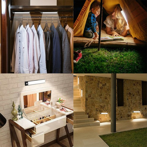 Magnetic Led Motion Sensor Light Under Closet Dimmable Rechargeable Cabinet Lamp