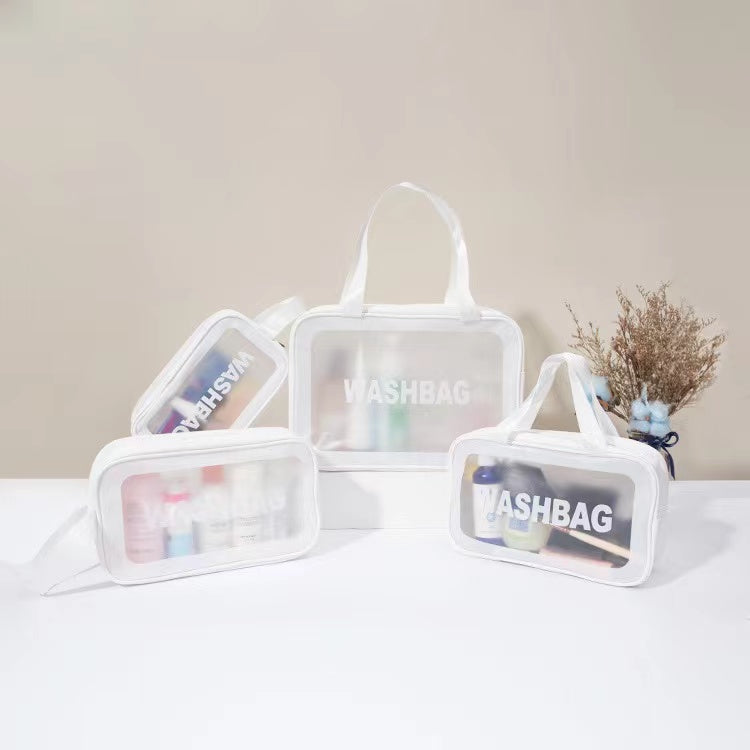 3pcs Portable Toiletry Bags Travel Cosmetic Bag Translucent Waterproof Make Up Bag