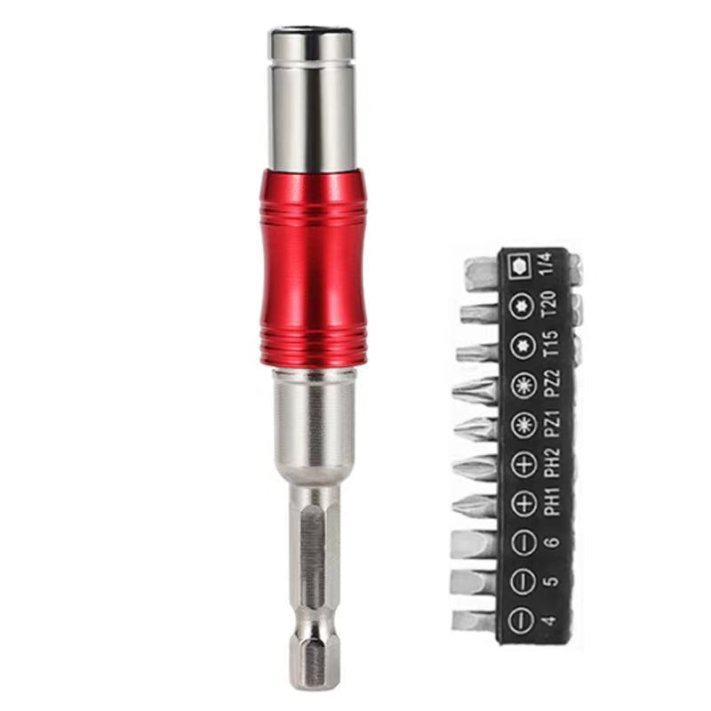 11pc Hex Shank Universal Post Screw Holder Drill Bits Tool Extension Rod Swivel Bit with Screwdriver Screws Head Set