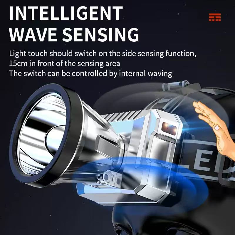 New Upgraded Multifunction High Power LED Headlamp/Powerbank Super Bright Adult Motion Sensor Headlight