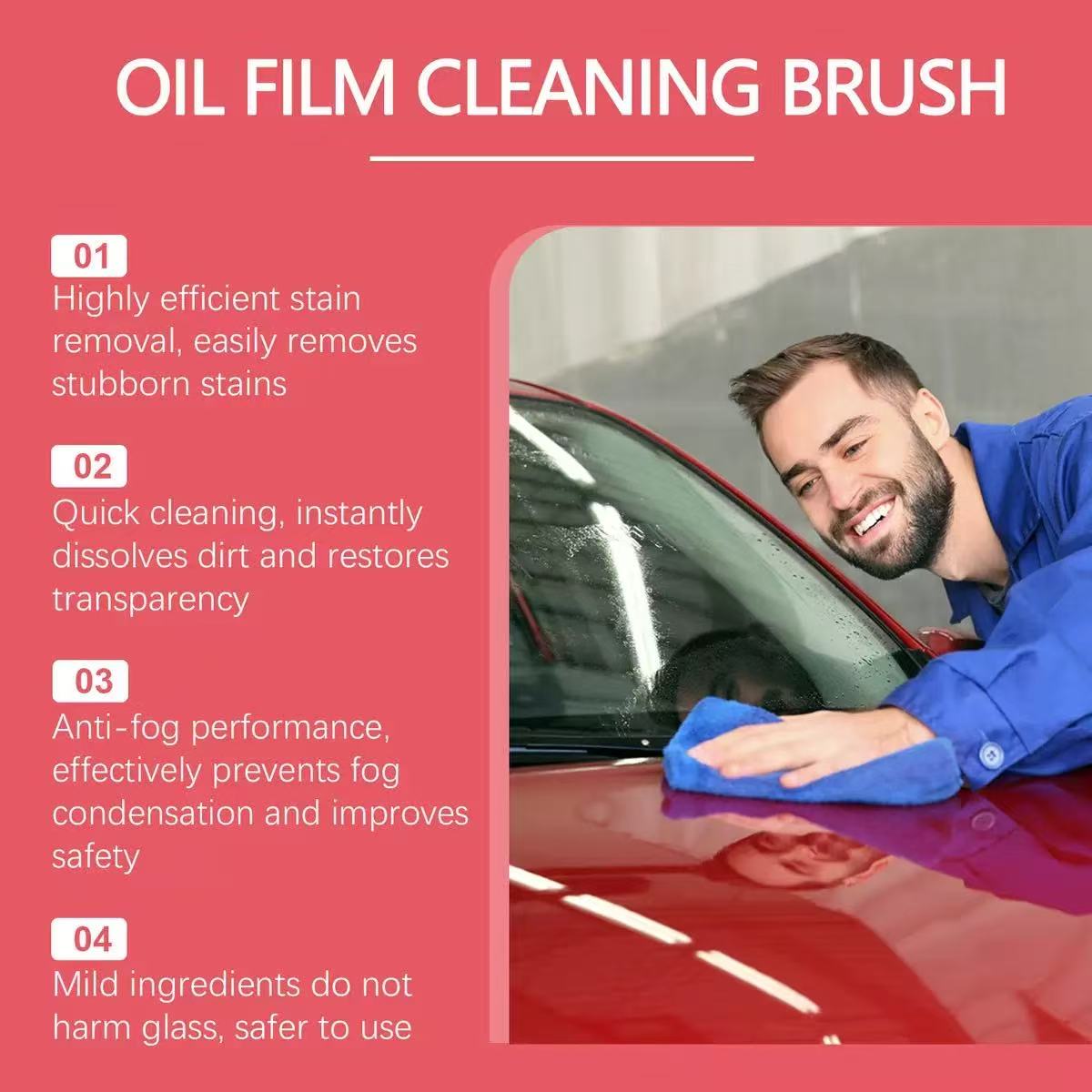 Automotive Oil Film Cleaning Brush Glass Board Car Windshield Cleaning Brush