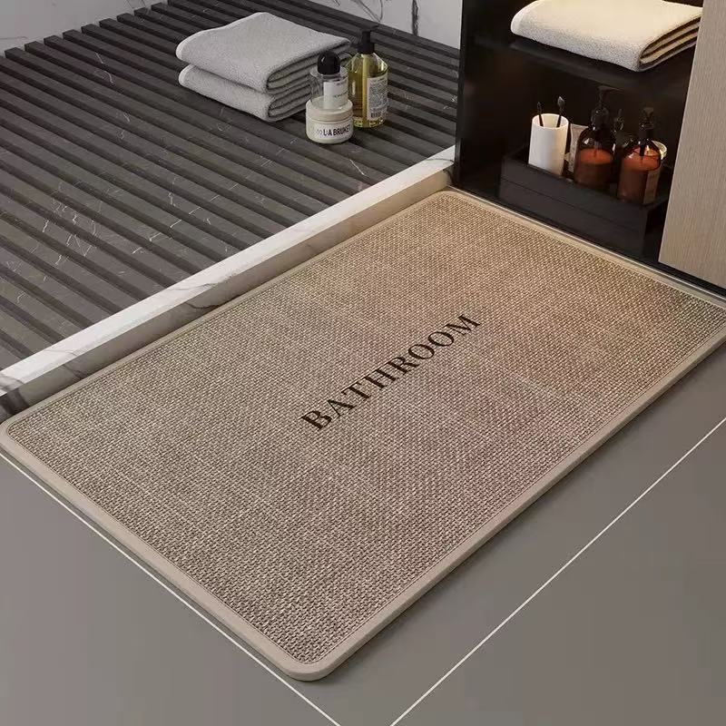 Soft Kitchen Floor Mat Non-slip Absorbent Folddable Rubber Backing Linen Rug 40cm*60cm
