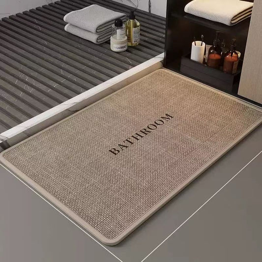 Soft Kitchen Floor Mat Non-slip Absorbent Folddable Rubber Backing Linen Rug 40cm*60cm