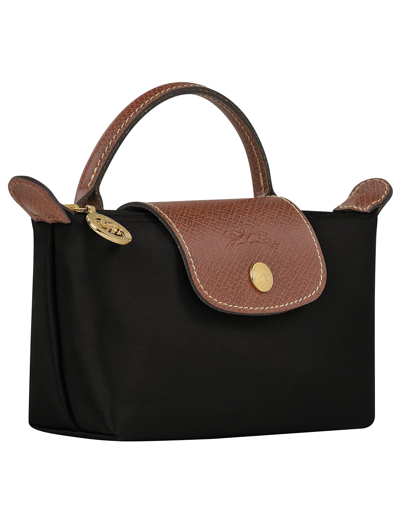 Le Pliage Original Pouch with handle Black - Recycled canvas