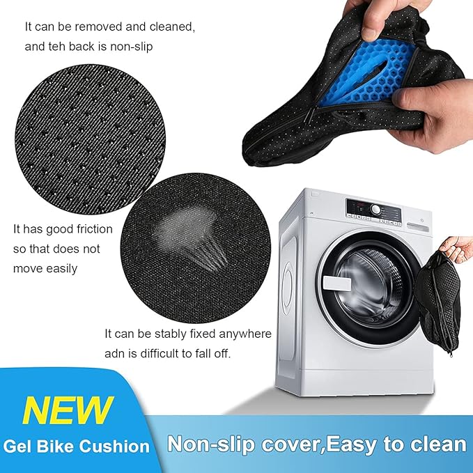 CLEARANCE- Sports Bike Seat Cover, Honeycomb Egg Design Gel Padded Bike Seat Cushion Bicycle Saddle Pad for Women Men with Hollow Design