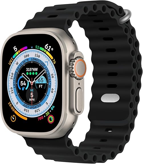 Ultra 1.99 inch Ocean Silicone Band Smart Watch Support Heart Rate