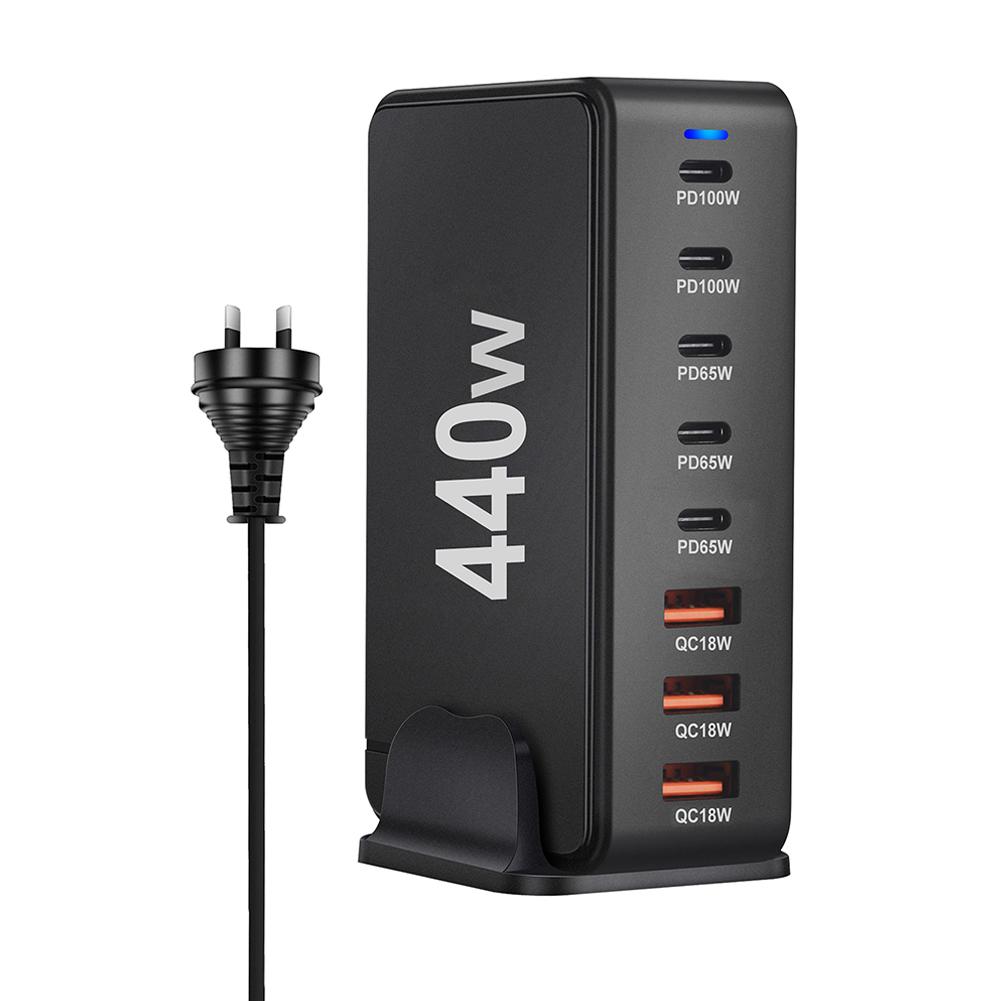 440W GaN Desktop Phone Charger PD Fast Charging Power Adapter