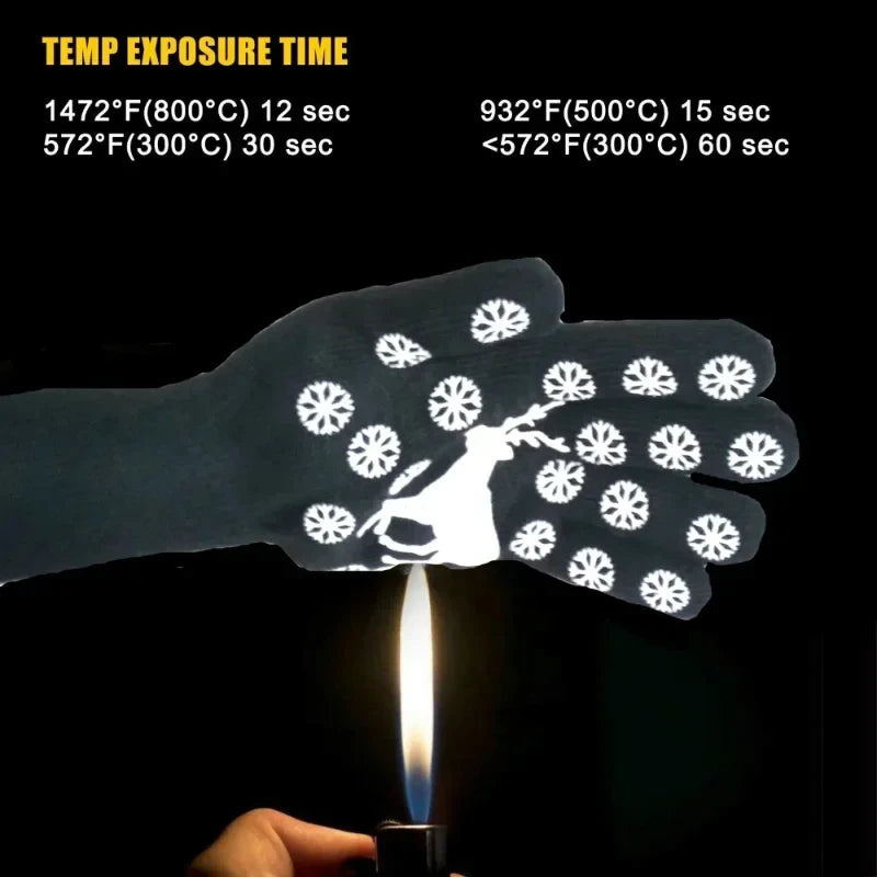 1PC Gloves BBQ Fire Extreme Heat Resistant Grilling Cooking Oven Gloves