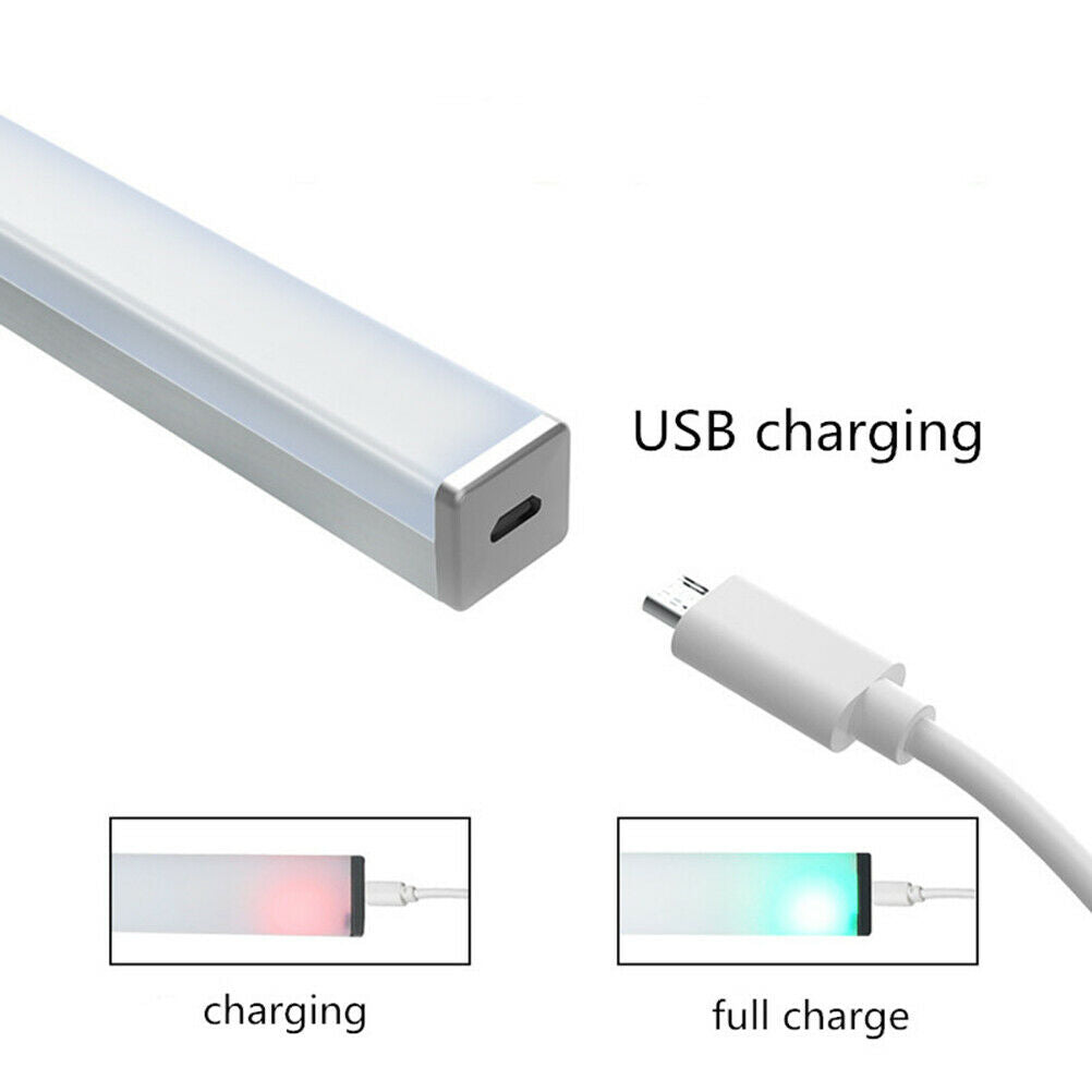 10CM/ 20CM/ 30CM LED Wireless PIR Motion Sensor Closet Lights USB Rechargeable Light Strips Lamp