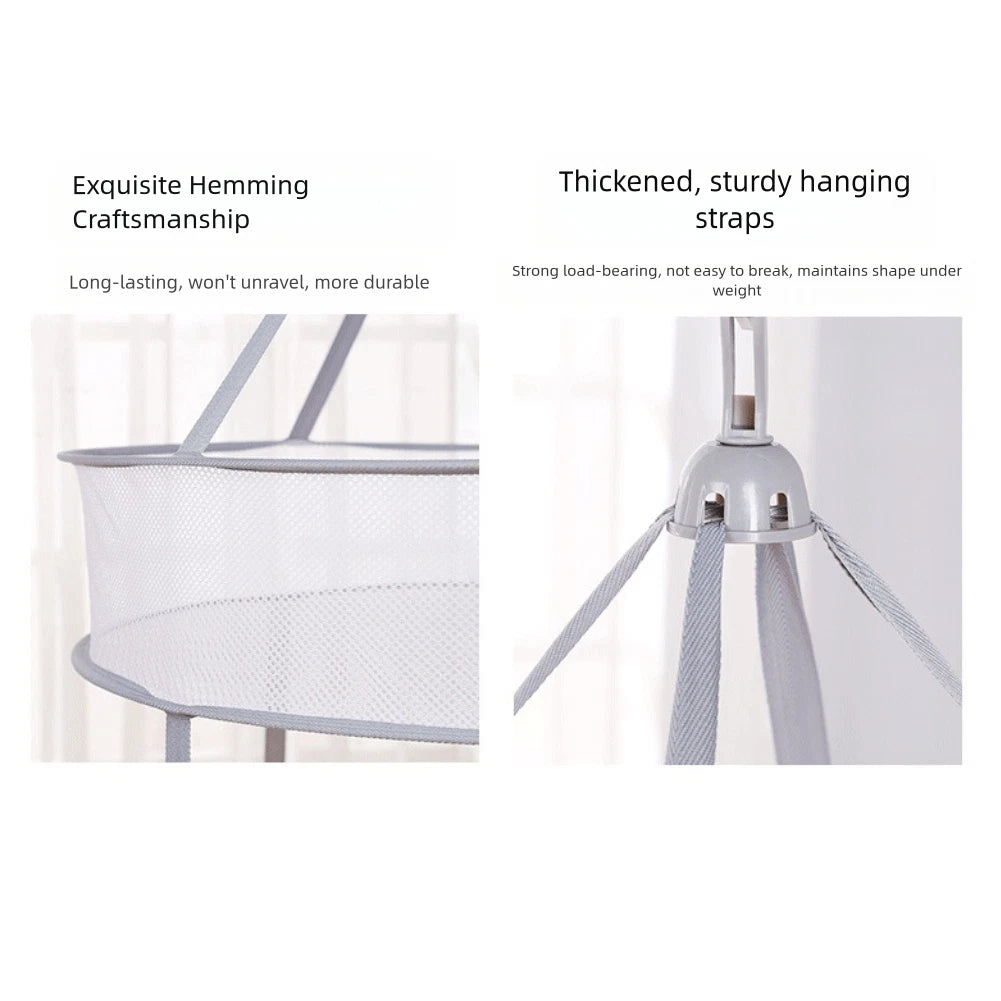 Double-Layer Drying Basket Compact Storage Faster Drying Organized Laundry