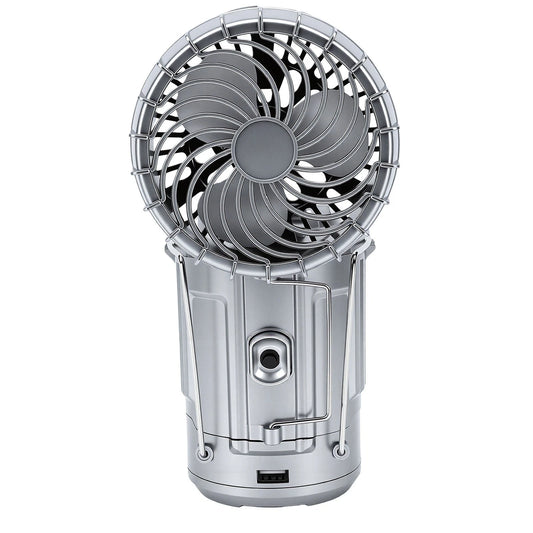 5-in-1 Portable LED Camping Lantern with Fan, Solar/USB Rechargeable Light