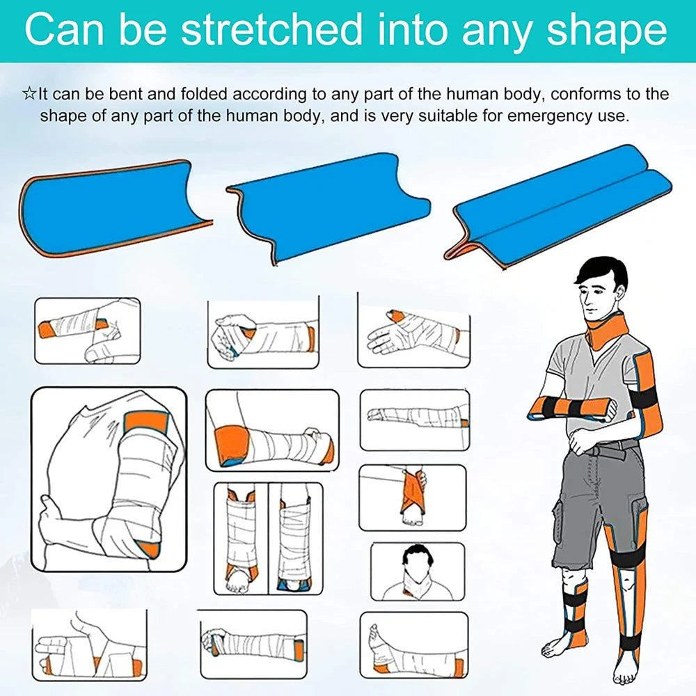 First Aid Universal Aluminum Splint Roll Medical Survival Polymer for Fixture 46cm x 11.5cm