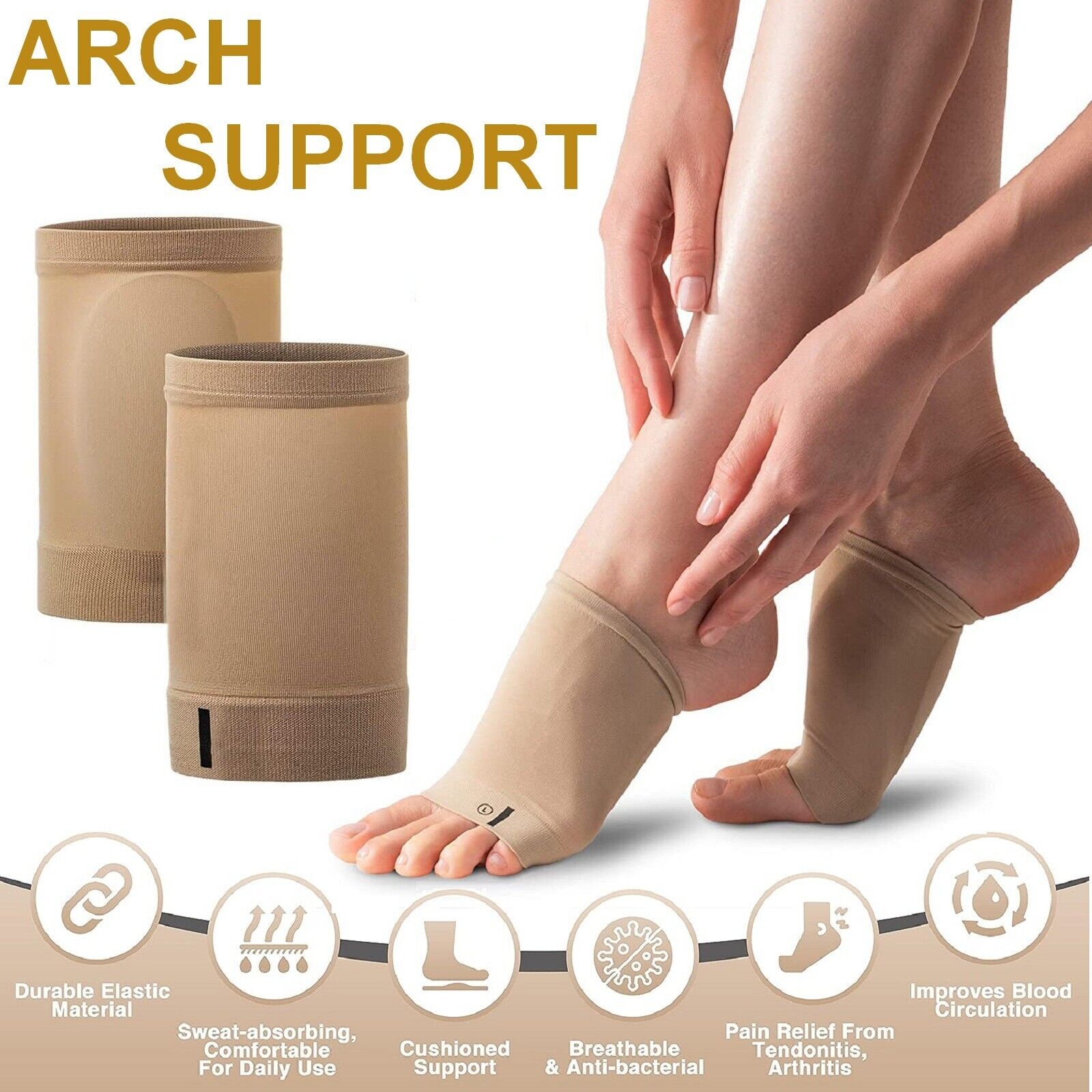 Arch Support Shoe Gel Insole Flat Feet Pad Pain Relief Plantar Fasciitis Foot