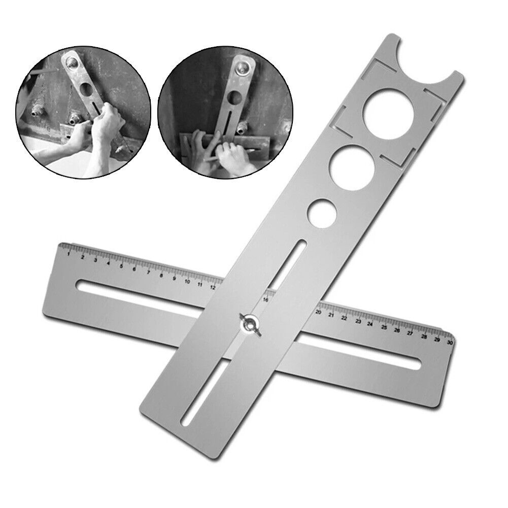 Durable Multi-Functional Ceramic Tile Hole Locator Ruler Stainless Ste