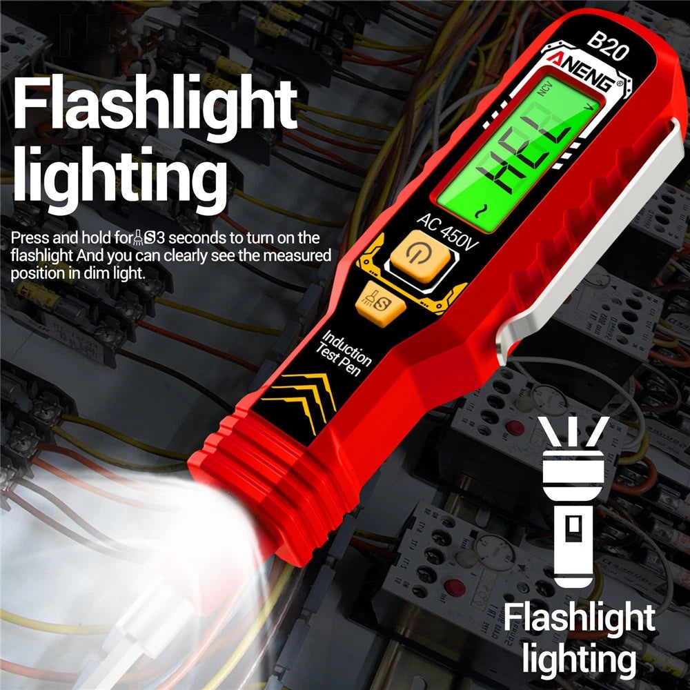 2026 New Voltage Electric Tester Volt Detector Test Pen AC Non-Contact Sensor (Black/ Red Random)