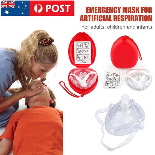 CPR Respiratory Mask Mouth to Mouth One-Way Valve Reusable First Aid Breath Mask