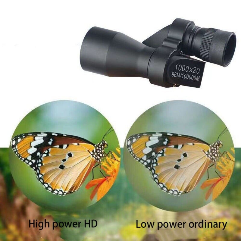 High Magnification Zoom HD Night Vision Monocular Telescope Mini Pocket 1000x20