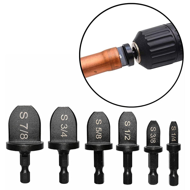 6X Air Conditioner Copper Pipe Flaring Tube Expander Drill Bit Swaging Tools Set